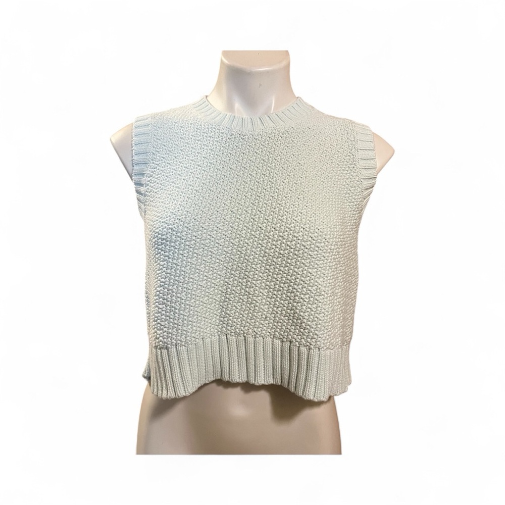 Banana republic mint green Sleeveless Knit Crewneck crop crossback vest